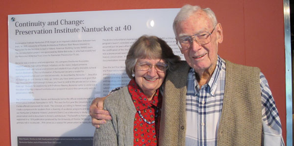 F. Blair Reeves and his wife, Mary Nell Reeves, visit the Preservation Institute: Nantucket 40th anniversary enhibition on Feb. 7