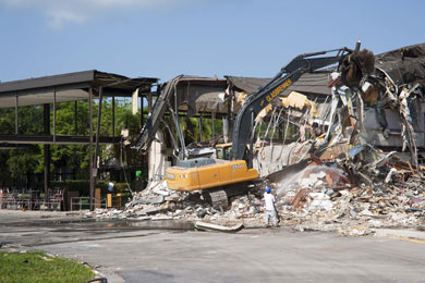 Demolition of Riverview High School in Sarasota, Fla.